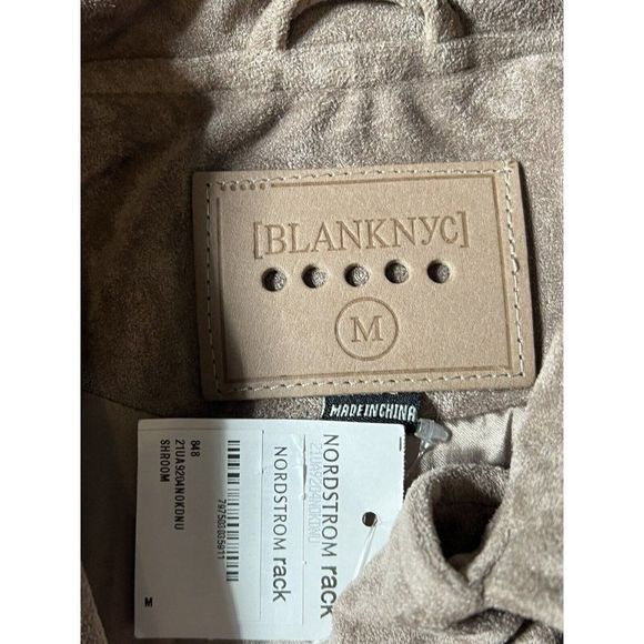 BLANKNYC Beige Suede Leather Moto Jacket Women's Size Medium - Picture 2 of 6